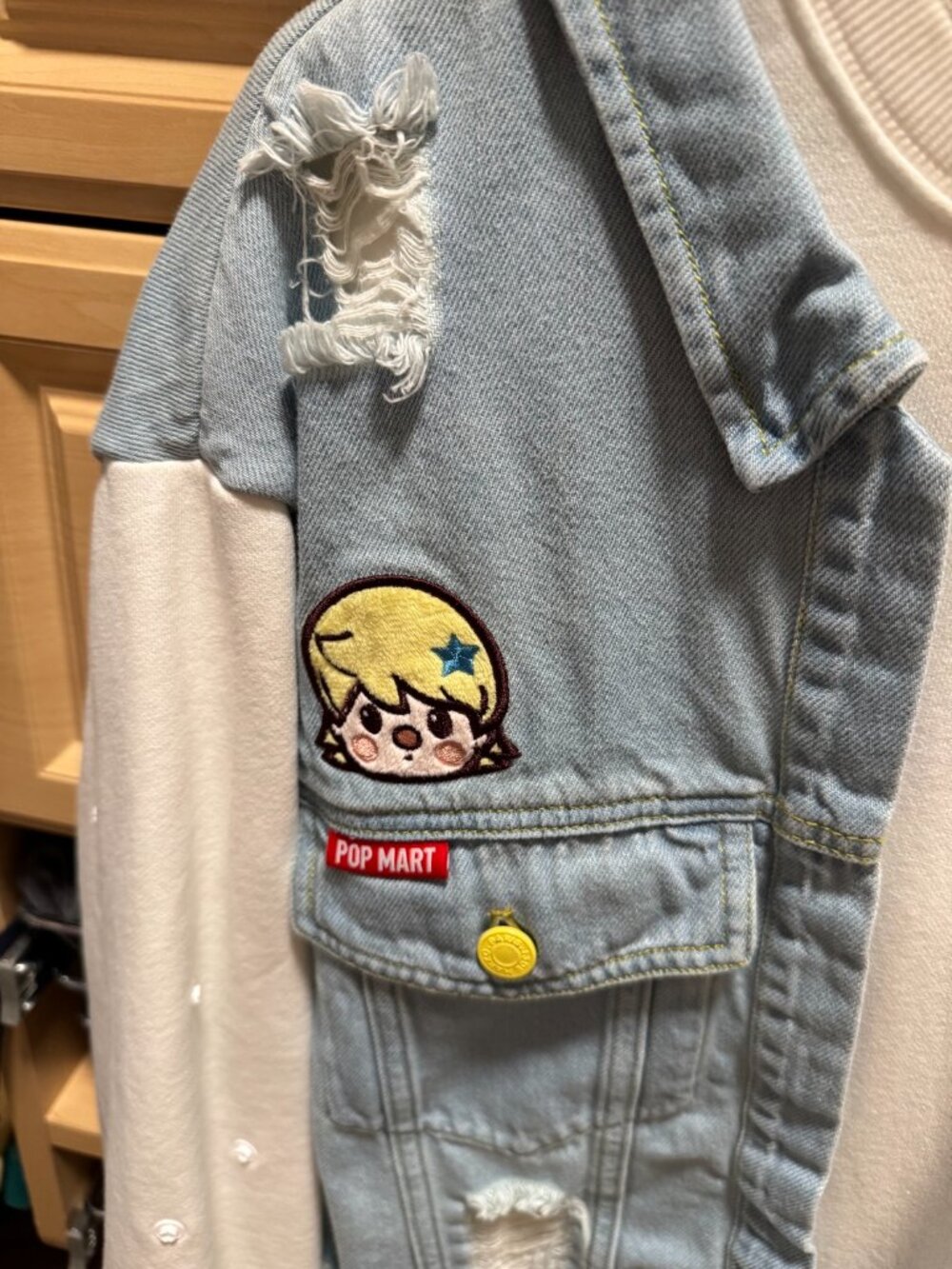 13DE MARZO x Pop Mart Denim Patch Sweatshirt — Size S